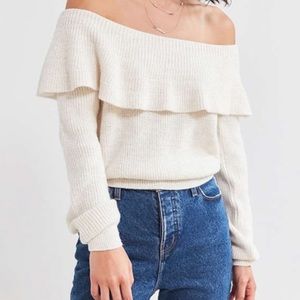 Cozy urban outfitters off the shoulder sweater